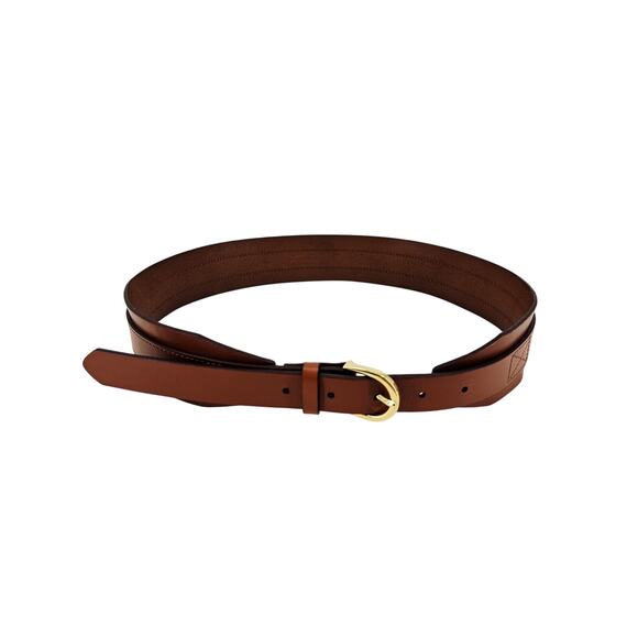 J. Crew Wide Leather Belt with Brass Buckle in
Cognac Brown Leather Size S / M - Picture 1 of 11